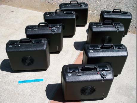 FreshStart AOP equipment cases, four pair, arranged outdoors
